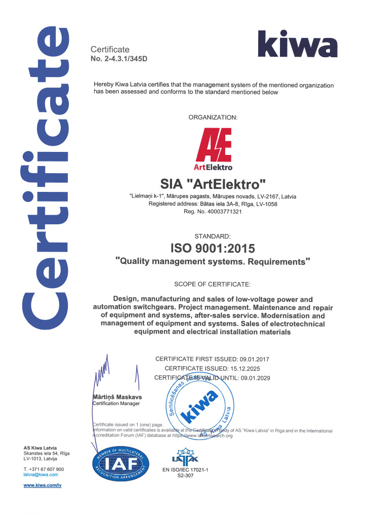 ISO 9001:2015 "Quality management systems. Requirements"